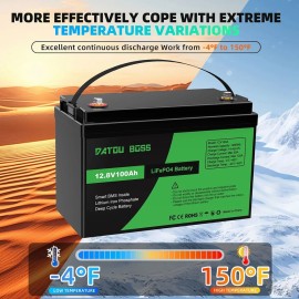 Акумулятор DATOU BOSS LiFePO4 12V/100AH (1280W*h) (літій-залізо-фосфатний акумулятор для ДБЖ (UPS))