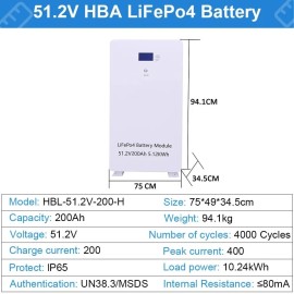 Аккумулятор DAXTROMN 51.2V (48V) 100Ah LiFePO4, 5.12 kWh