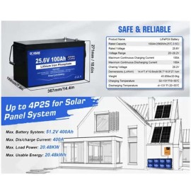 Акумулятор LiFePO4 24В 100Аг (25.6V) 2560Вт-г з BMS, DC HOUSE