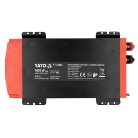 Перетворювач напруги 12/230В 1000Вт PURE SINUS YATO YT-81483