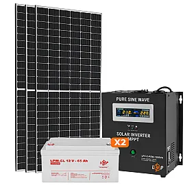 Сонячна електростанція (СЕС) 1kW АКБ 1.5kWh (гель) 65 Ah Стандарт