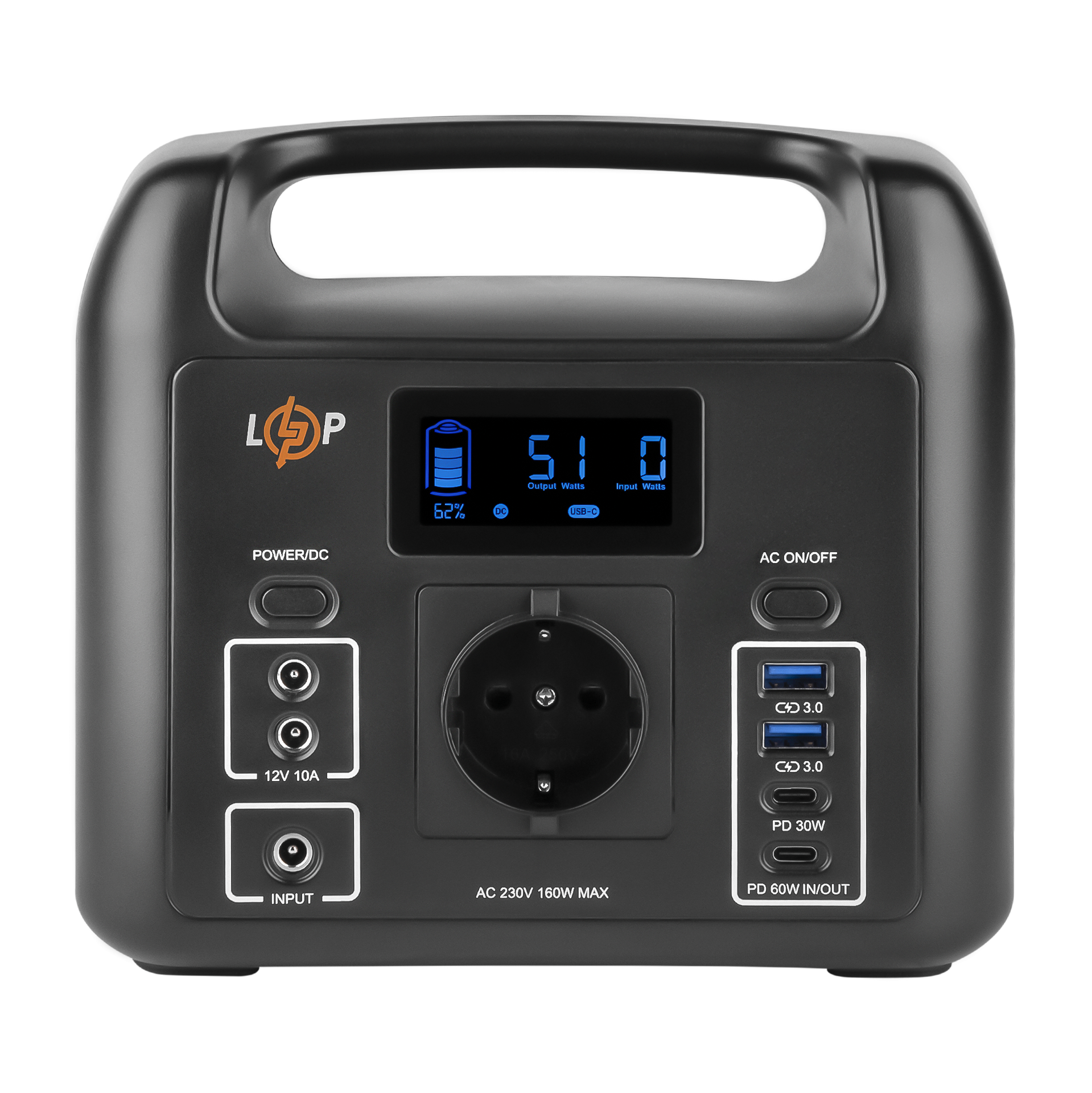 Багатофункціональна портативна зарядна станція LP CHARGER 160 (160W, 204Wh)