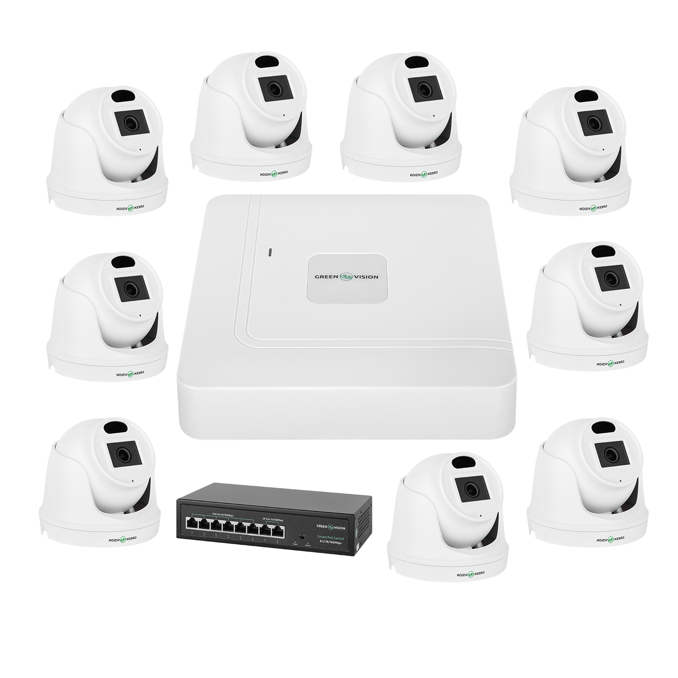 Комплект відеоспостереження на 9 камер GV-IP-K-W72/09 3MP