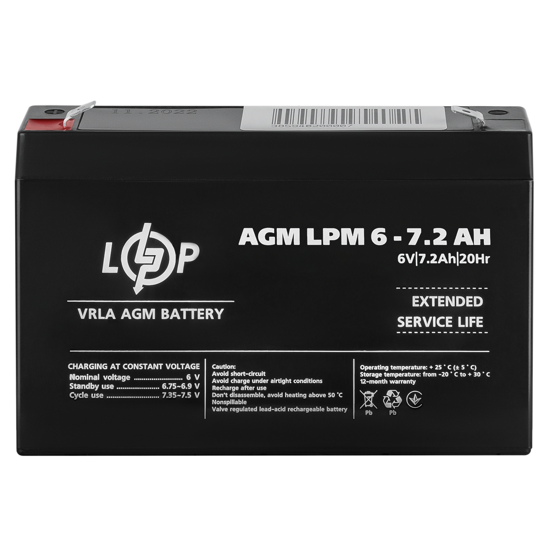 Акумулятор AGM LPM 6V - 7.2 Ah